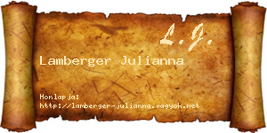 Lamberger Julianna névjegykártya